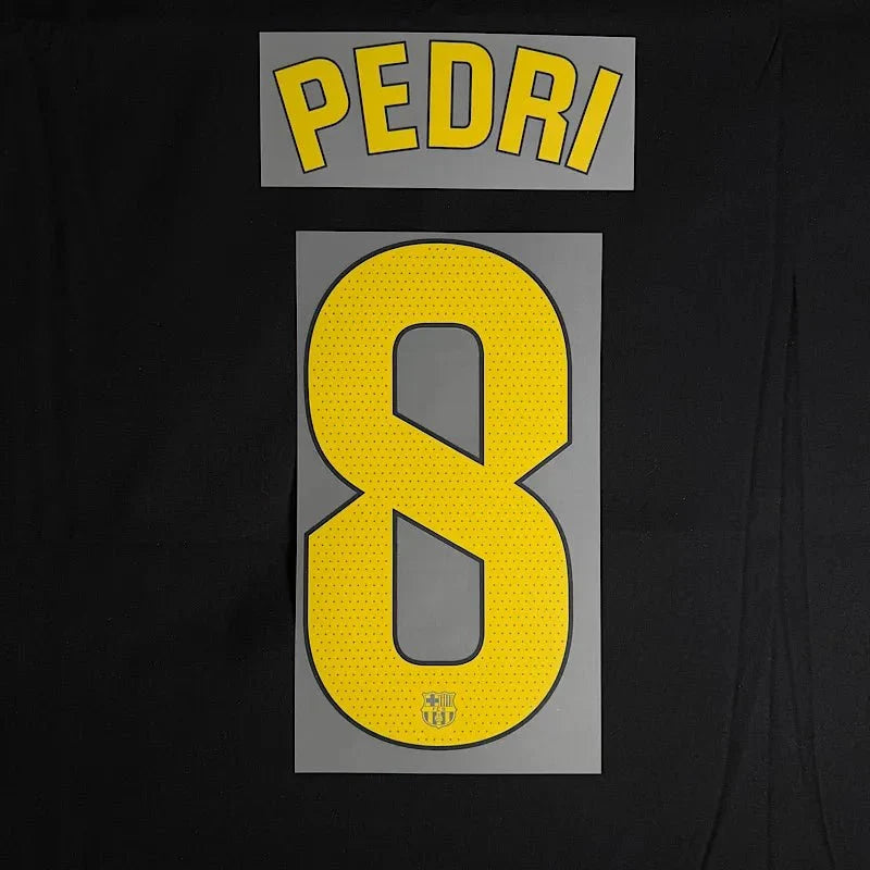 Barcelona 2025/26 Home PEDRI #8 Official Name Set 1