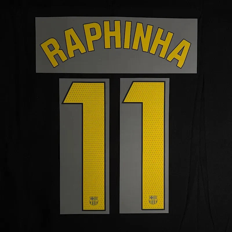 Barcelona 2025/26 Home RAPHINHA #11 Youth Official Name Set 1