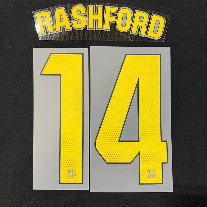 Barcelona 2025/26 Home RASHFORD #14 Youth Official Name Set 1