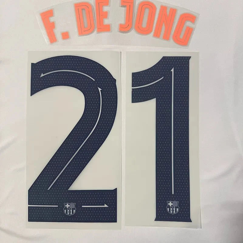 Barcelona 2025/26 Third F.DE JONG #21 Official Name Set (CL Version) 1