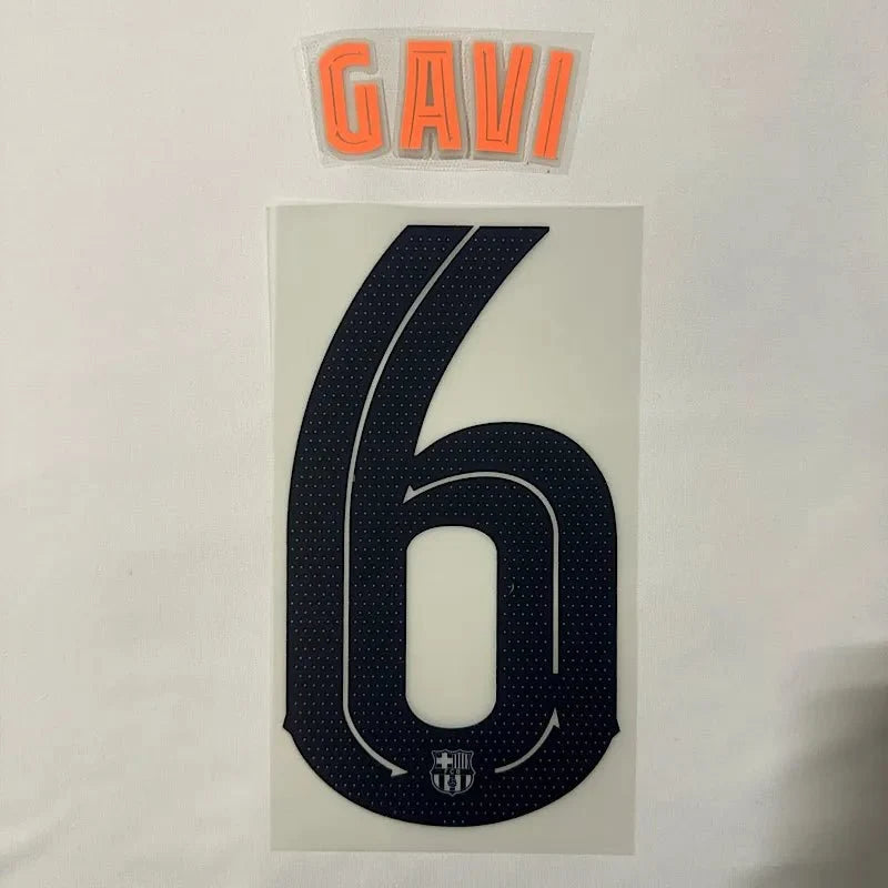 Barcelona 2025/26 Third GAVI #6 Youth Official Name Set (CL Version) 1