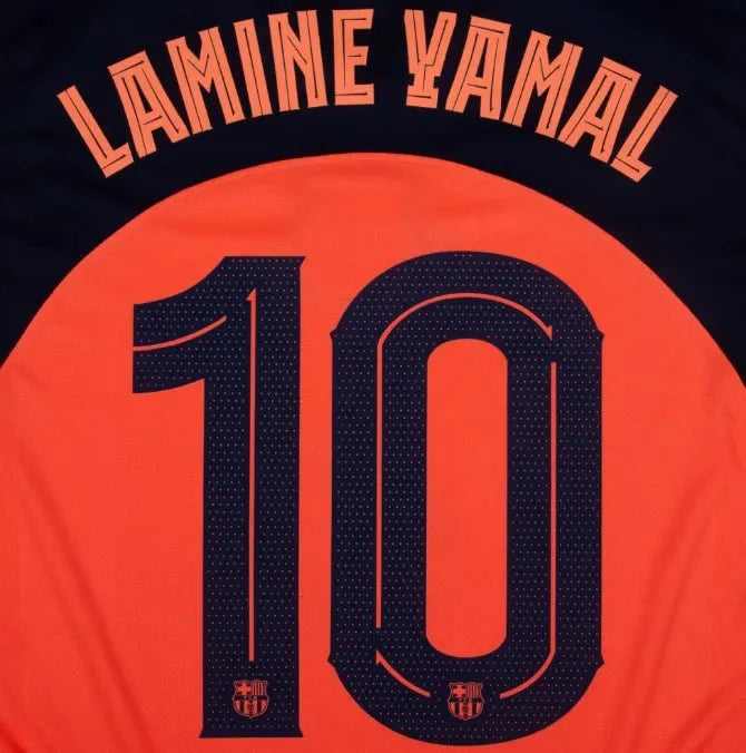 Barcelona 2025/26 Third LAMINE YAMAL #10 Official Name Set (CL Version) 1