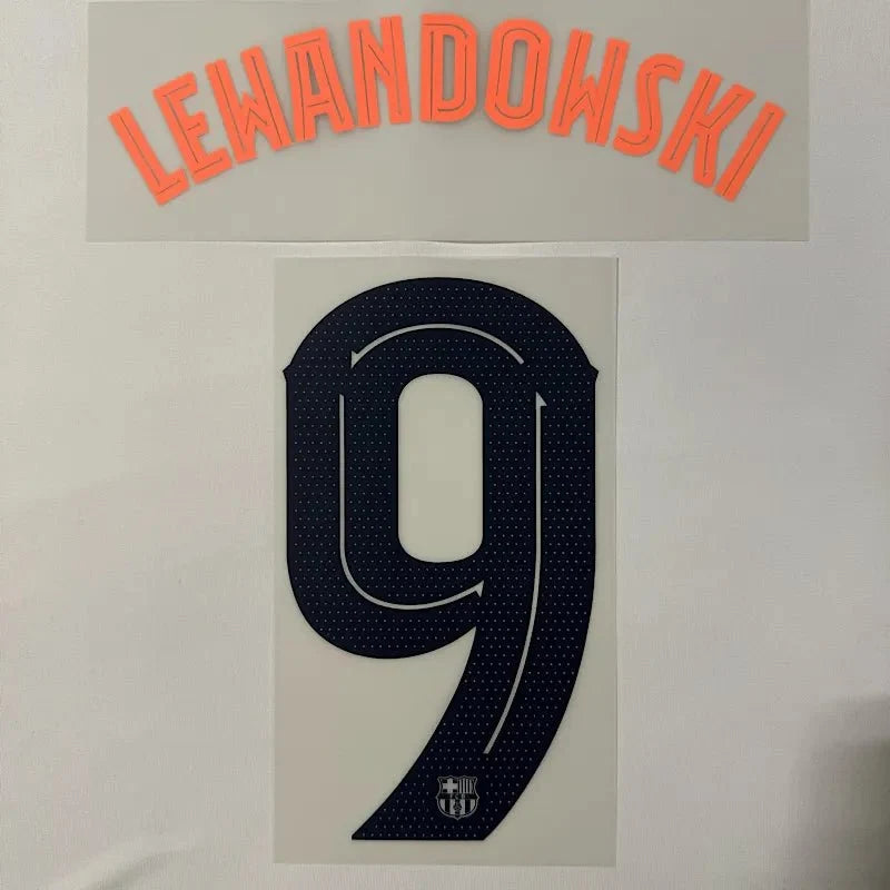 Barcelona 2025/26 Third LEWANDOWSKI #9 Youth Official Name Set (CL Version) 1