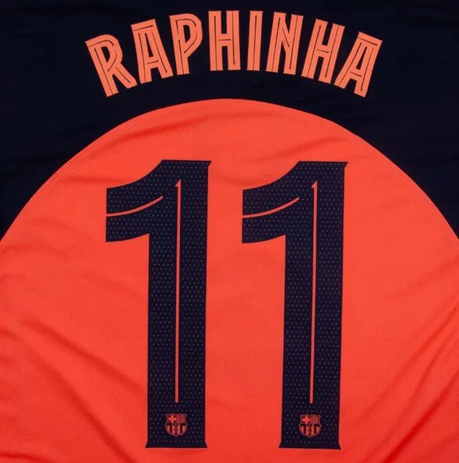 Barcelona 2025/26 Third RAPHINHA #11 Official Name Set (CL Version) 1
