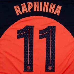 Barcelona 2025/26 Third RAPHINHA #11 Youth Official Name Set (CL Version) 1