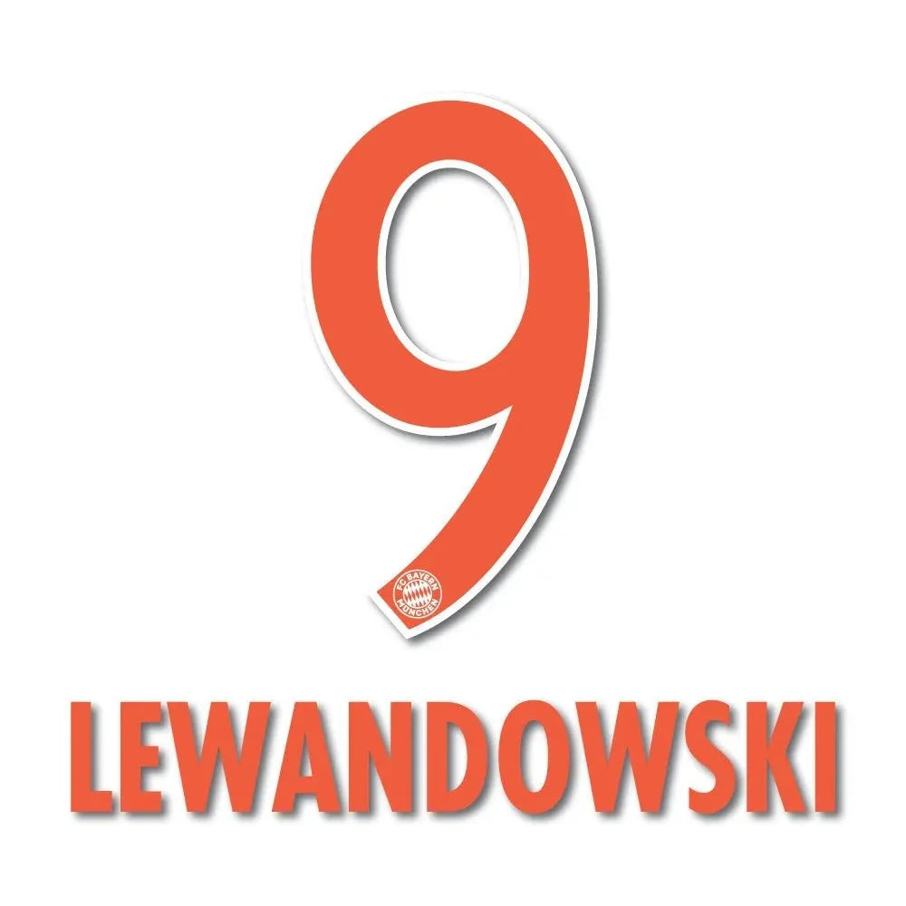 Bayern Munich 2016/17 Away Lewandowski #9 Jersey Name Set 1