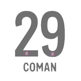 Bayern Munich 2019/20 Away Coman #29 Jersey Name Set 1