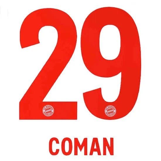 Bayern Munich 2020/21 Away Coman #29 Jersey Name Set 1