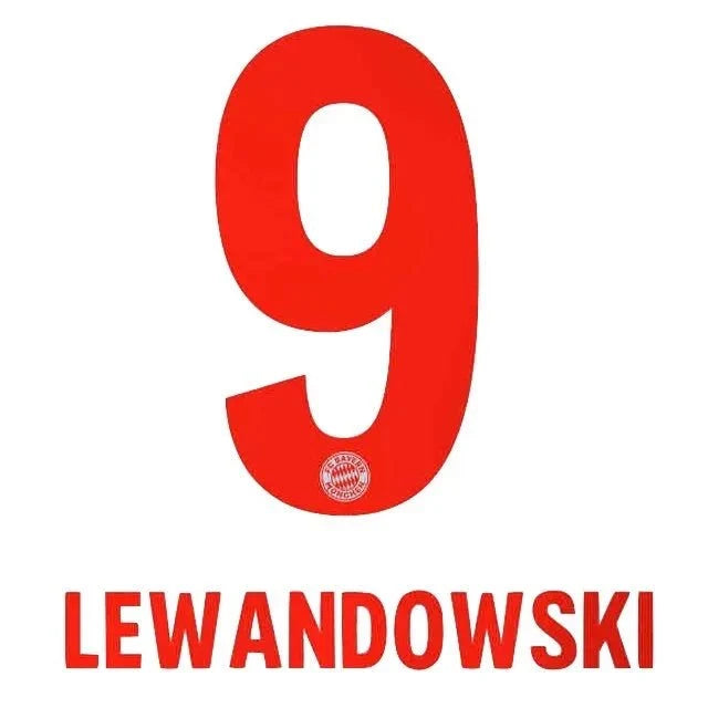 Bayern Munich 2020/21 Away Lewandowski #9 Jersey Name Set 1