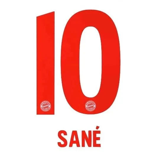 Bayern Munich 2020/21 Away Sane #10 Jersey Name Set 1