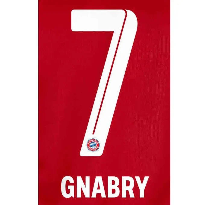 Bayern Munich 2021/22 Home Gnabry #7 Jersey Name Set 1