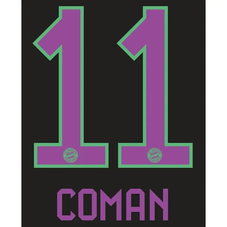 Bayern Munich 2023/24 Away Coman #11 Jersey Name Set 1