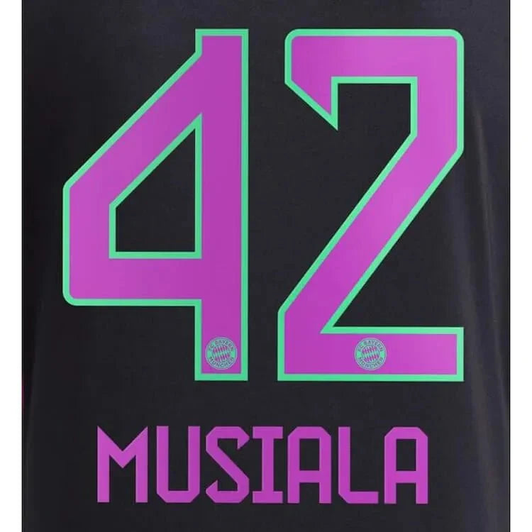 Bayern Munich 2023/24 Away Musiala #42 Youth Jersey Name Set 1