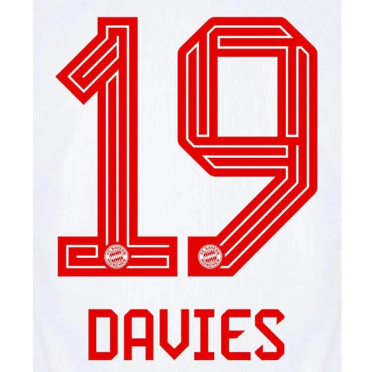 Bayern Munich 2023/24 Home Davies #19 Jersey Name Set 1