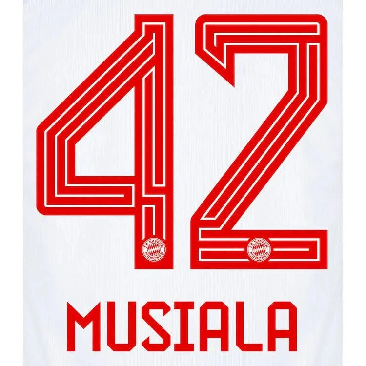 Bayern Munich 2023/24 Home Musiala #42 Jersey Name Set 1