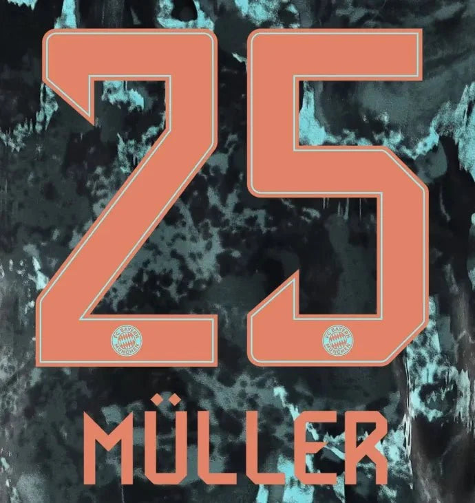 Bayern Munich 2024/25 Away MULLER #25 Official Name Set 1