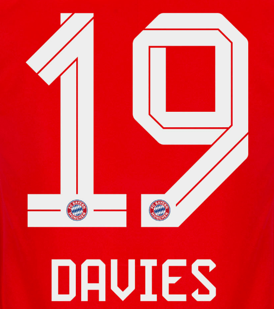 Bayern Munich 2025/26 Home DAVIES #19 Official Name Set 1