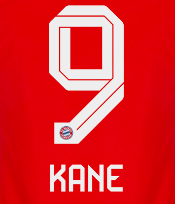 Bayern Munich 2025/26 Home KANE #9 Official Name Set 1