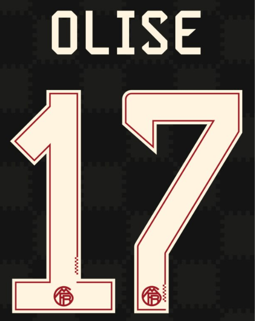 Bayern Munich 2025/26 Third OLISE #17 Official Name Set (CL Version) 1