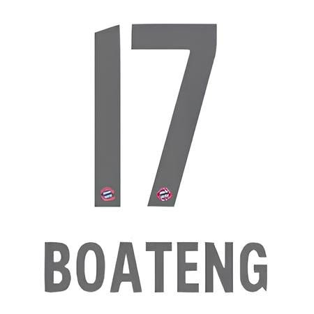 Bayern Munuch 2019/20 Away Boateng #17 Jersey Name Set 1