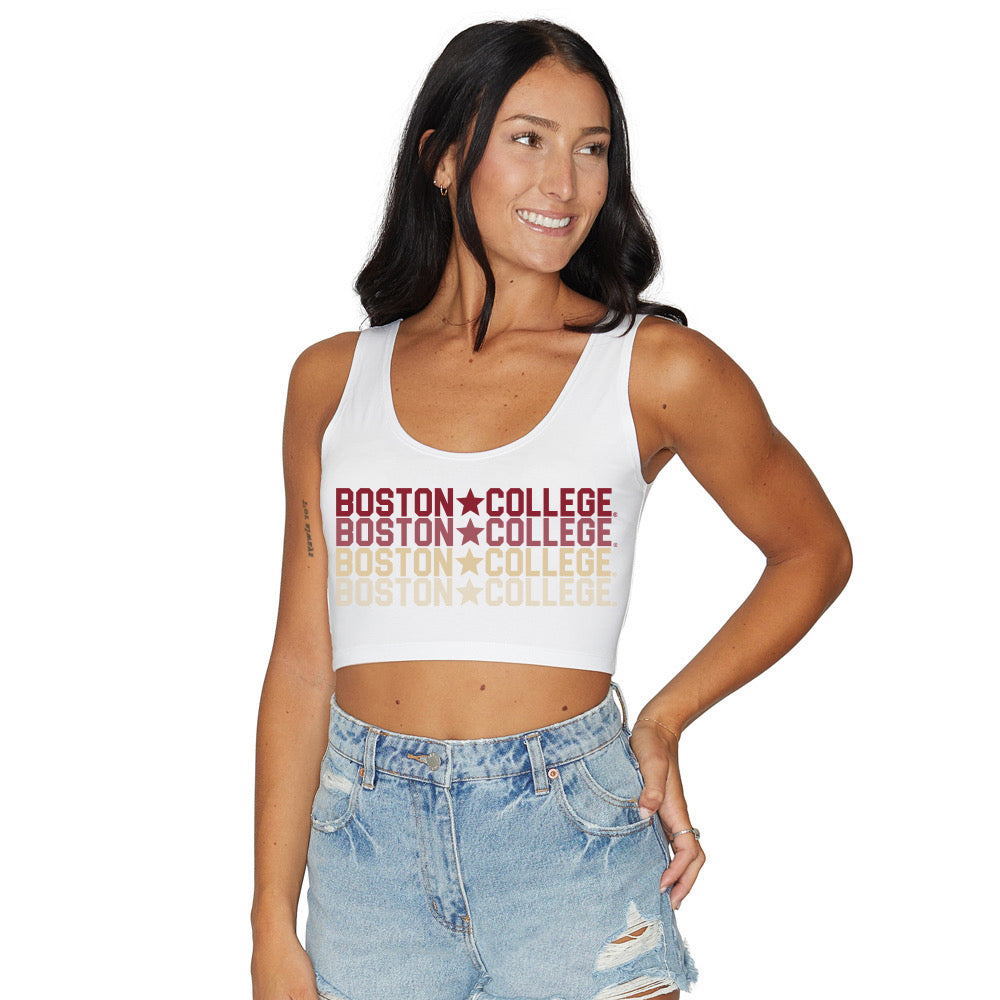 Boston College Star Crop Tank Top | lojobands