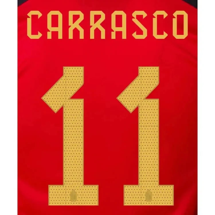 Belgium 2022-23 Home Carrasco #11 Jersey Name Set 1