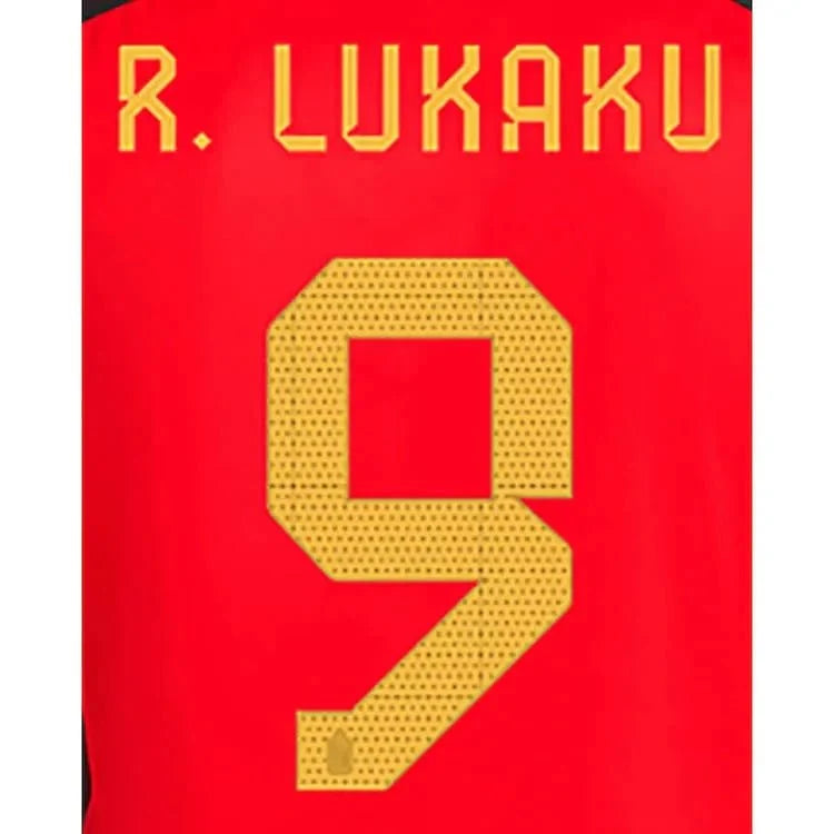 Belgium 2022-23 Home R. Lukaku Youth  #9 Jersey Name Set 1