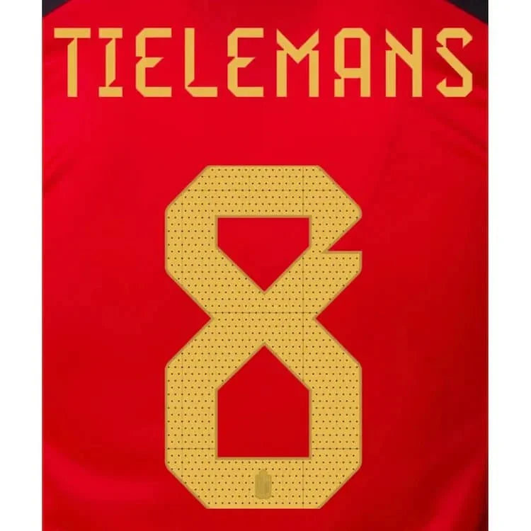 Belgium 2022-23 Home Tielemans #8 Jersey Name Set 1
