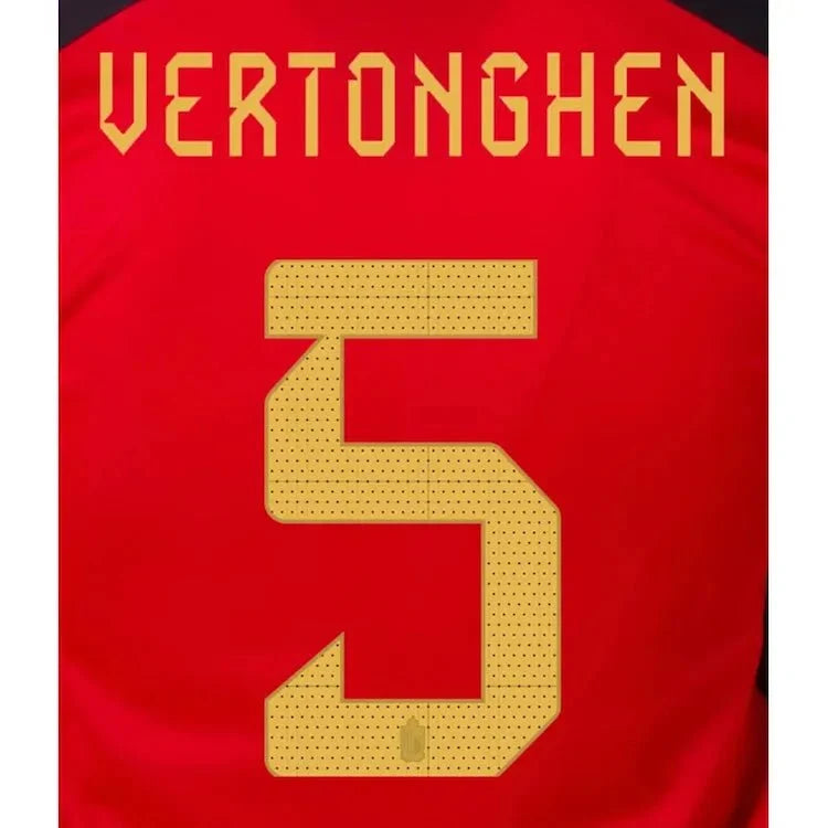 Belgium 2022-23 Home Vertonghen #5 Jersey Name Set 1