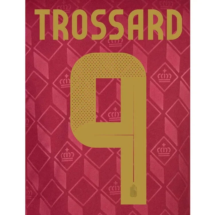 Belgium 2024/25 Home Trossard #9 Jersey Name Set 1