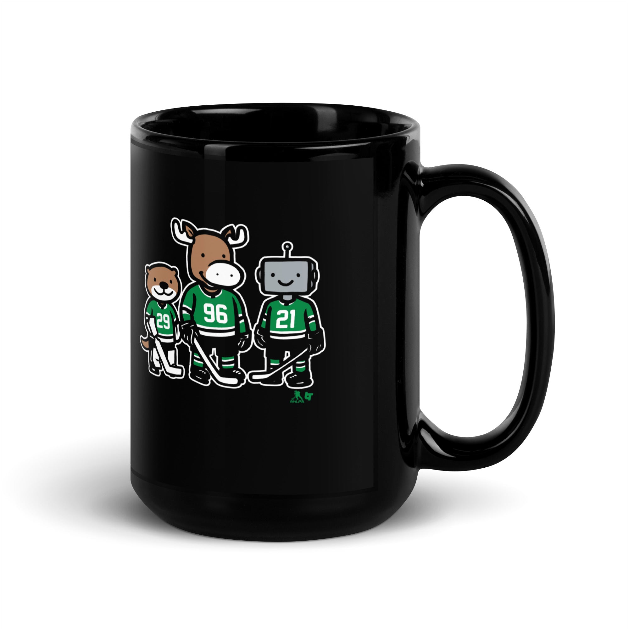 Jake Oettinger, Mikko Rantanen And Jason Robertson: Otter, Moose And Robo Guys Mug 1
