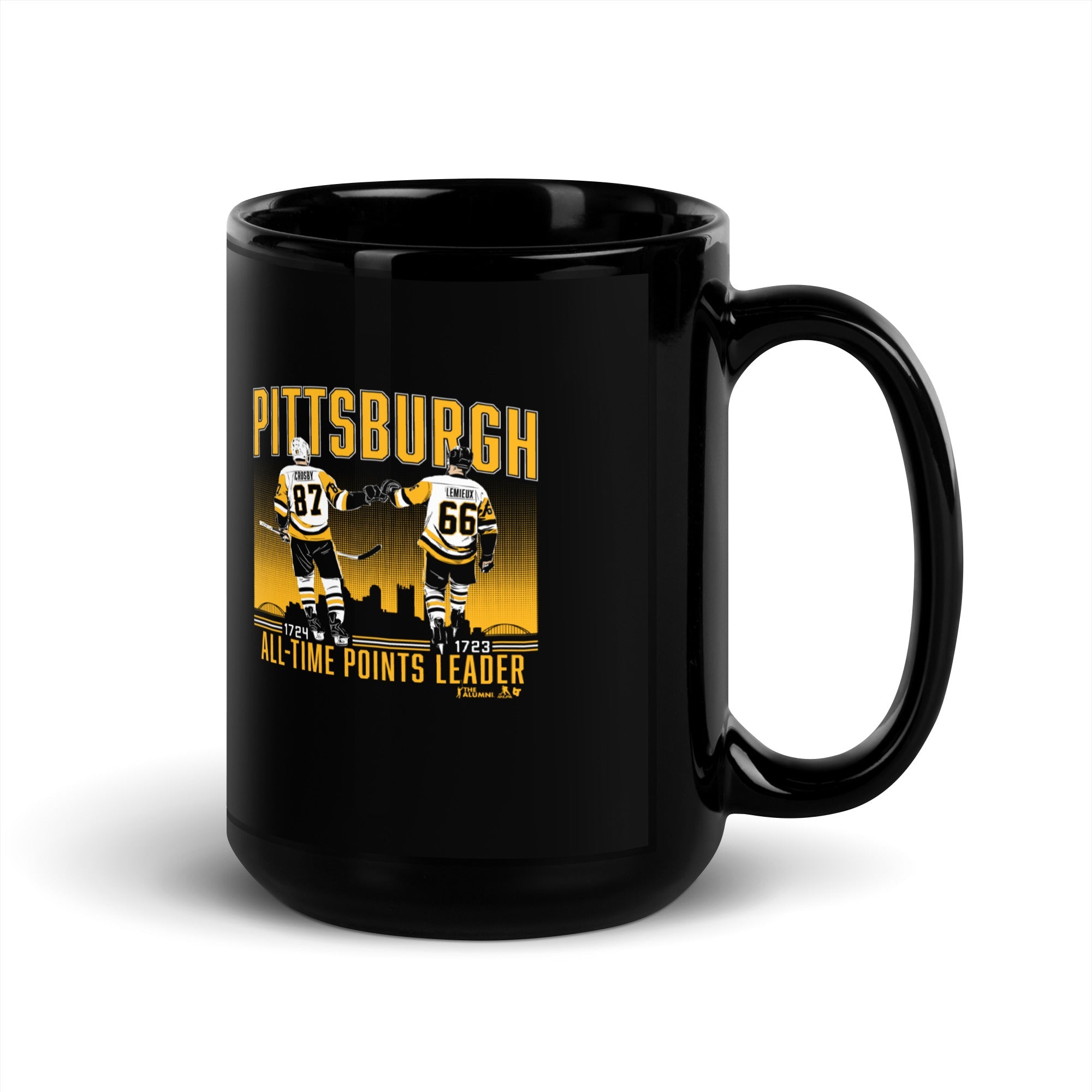 Sidney Crosby and Mario Lemieux: Pittsburgh All-Time Points Leader Mug 1