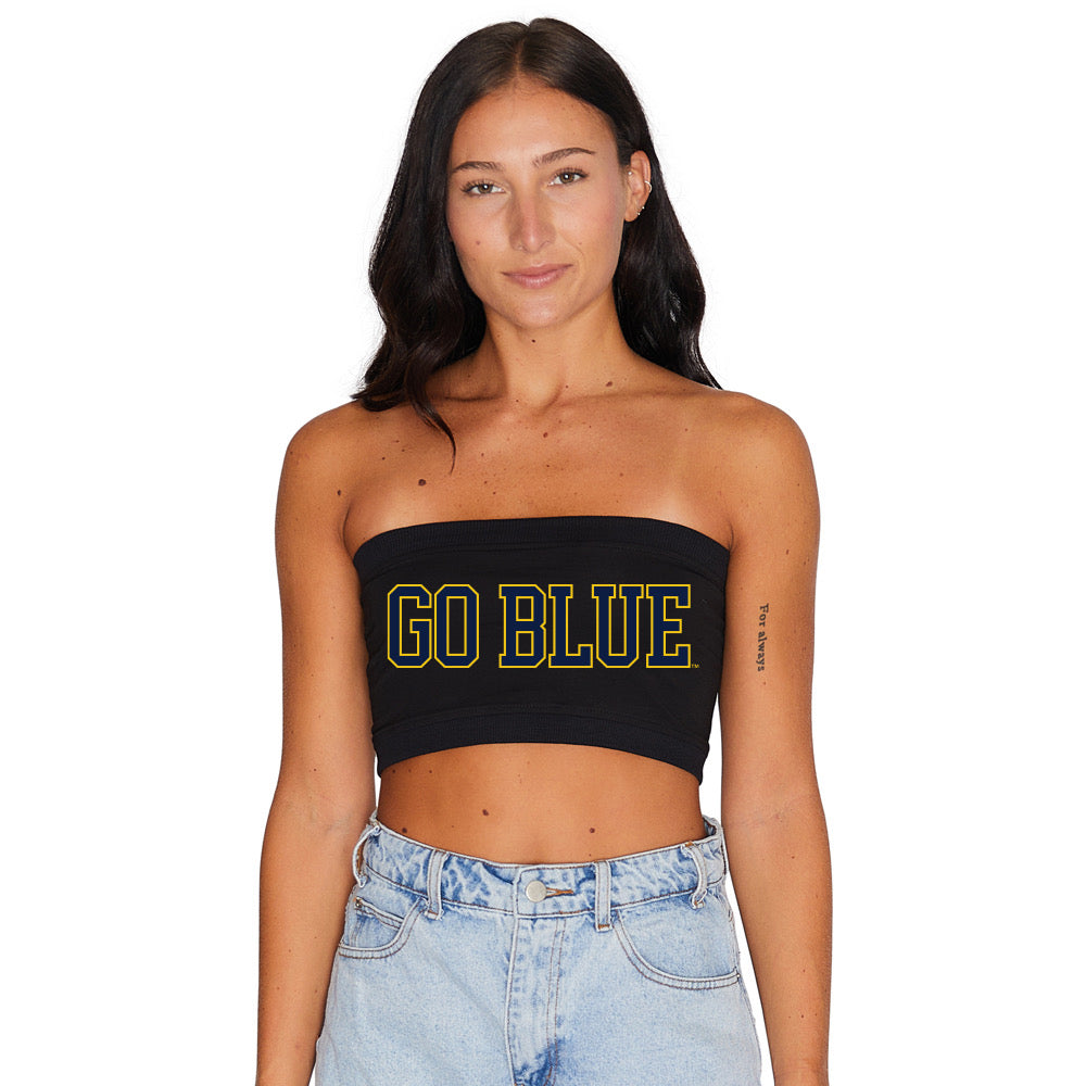 University of Michigan Black Bandeau Top | lojobands