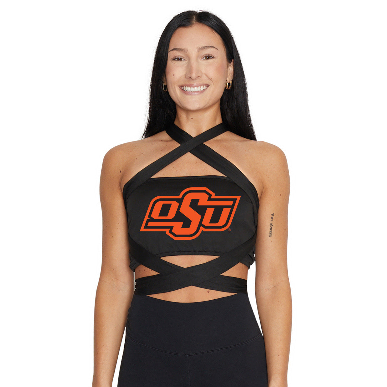 Oklahoma State Black Multi Way Bandeau Top | lojobands