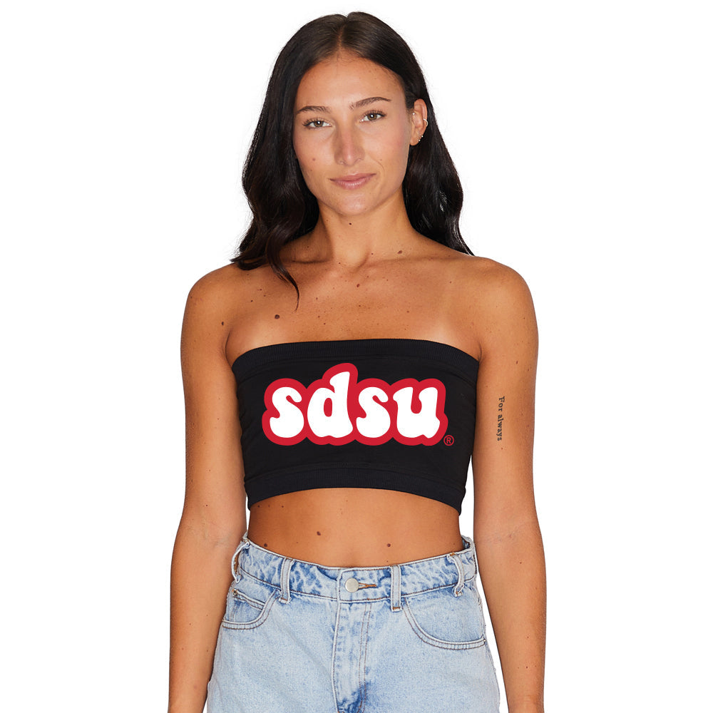 San Diego State Aztecs Black Bandeau Top | lojobands