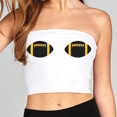 Black & Yellow Football Tube Top | lojobands