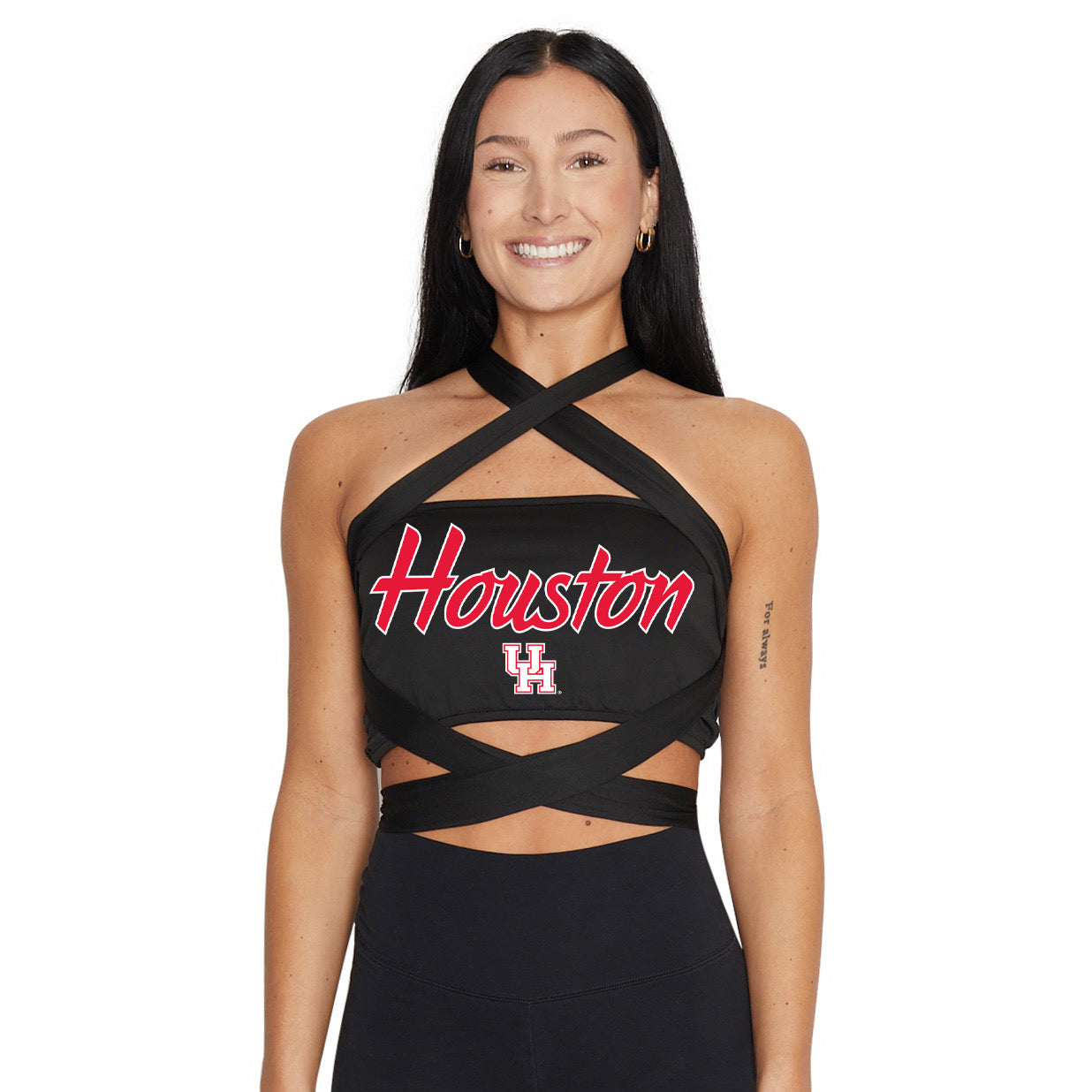 University of Houston Black Multi Way Bandeau Top | lojobands
