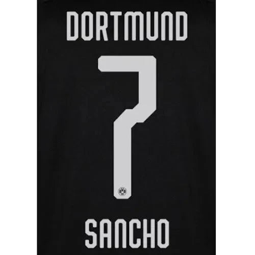 Borussia Dortmund 2019/20 Away Sancho 7 Jersey Name Set 1