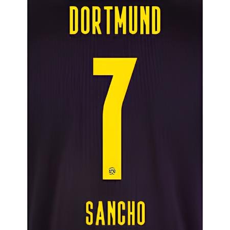 Borussia Dortmund 2020/21 Away Sancho #7 Jersey Name Set 1