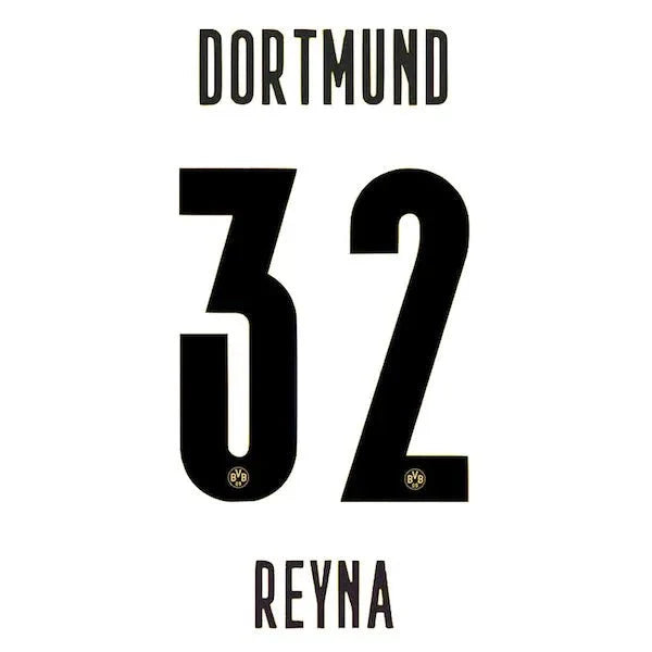 Borussia Dortmund 2020/21 Home Reyna #32 Jersey Name Set 1