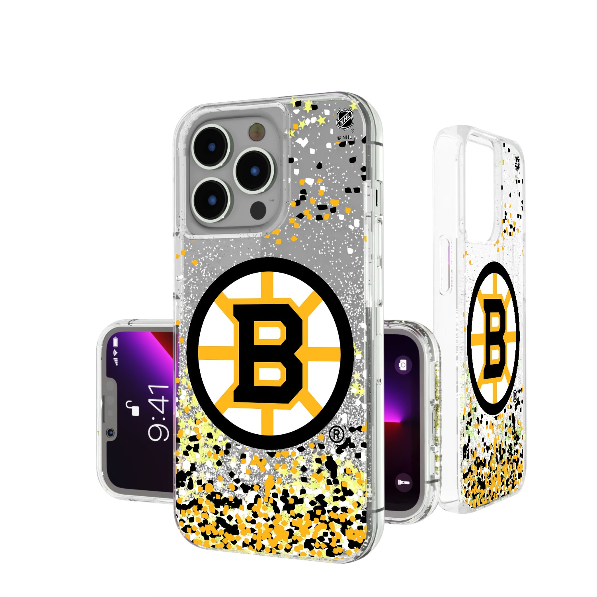 Boston Bruins Confetti Glitter Phone Case for Apple iPhone 17
