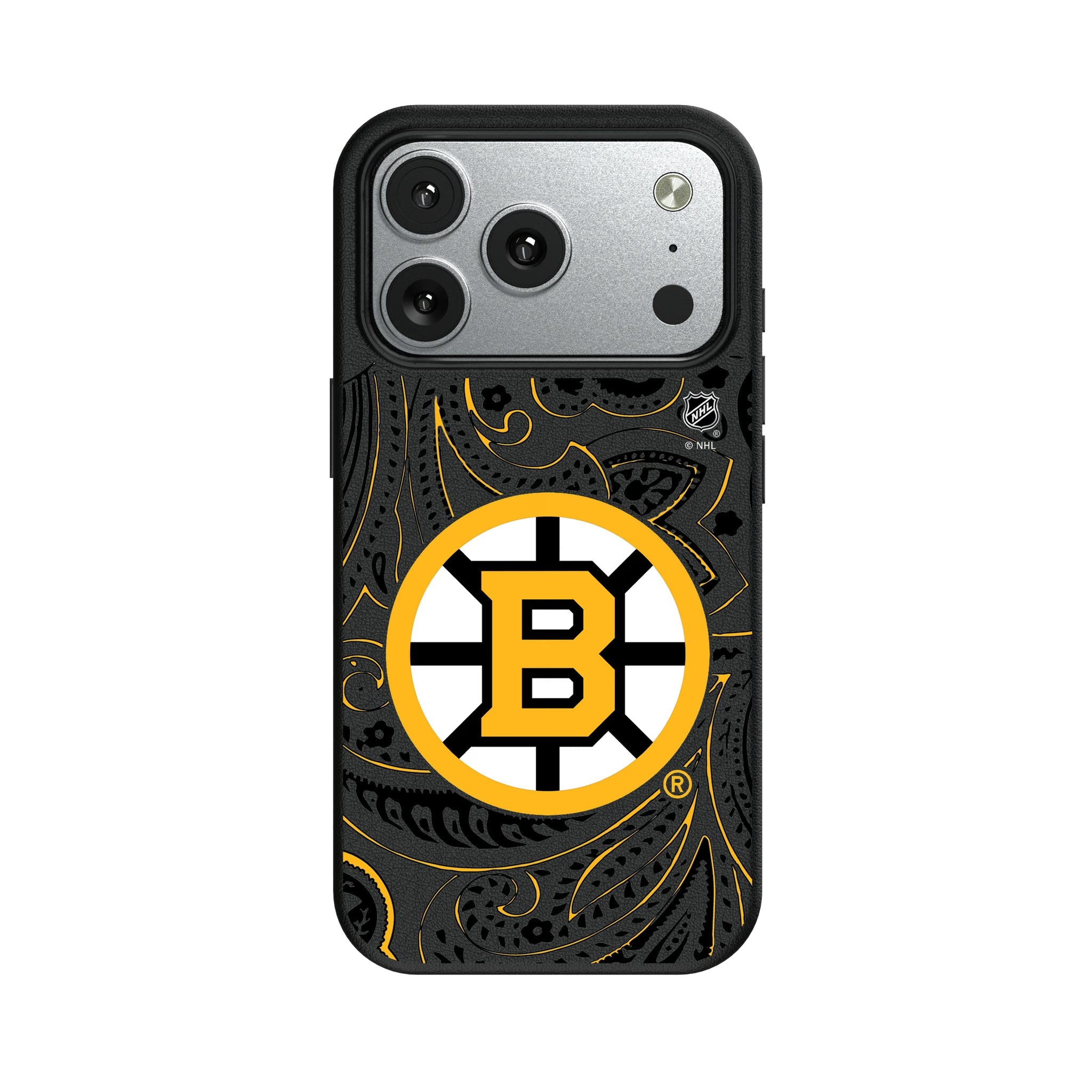 Boston Bruins Paisley MagSafe Compatible Phone Case for Apple iPhone 9
