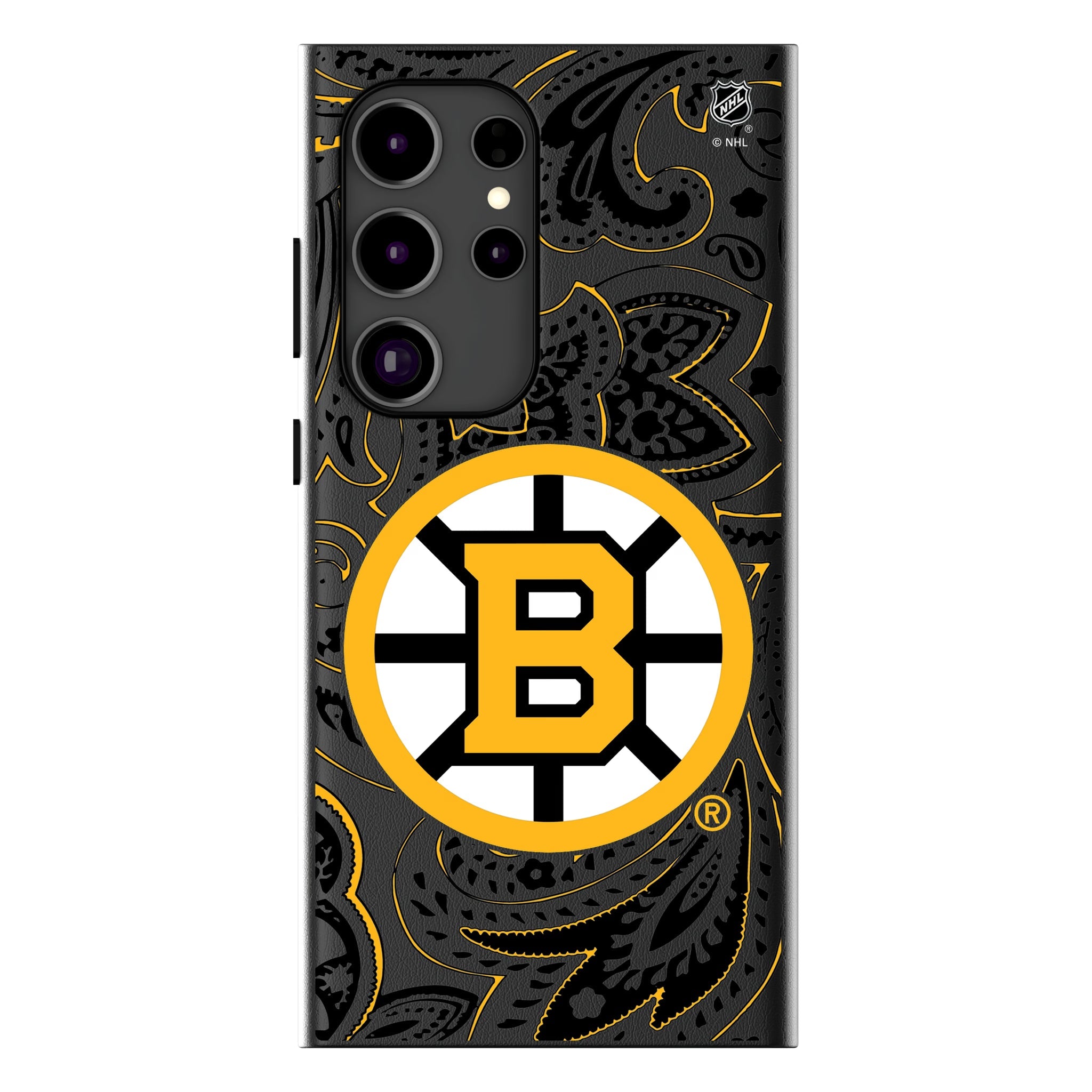 Boston Bruins Paisley MagSafe Compatible Phone Case for Samsung Galaxy 11