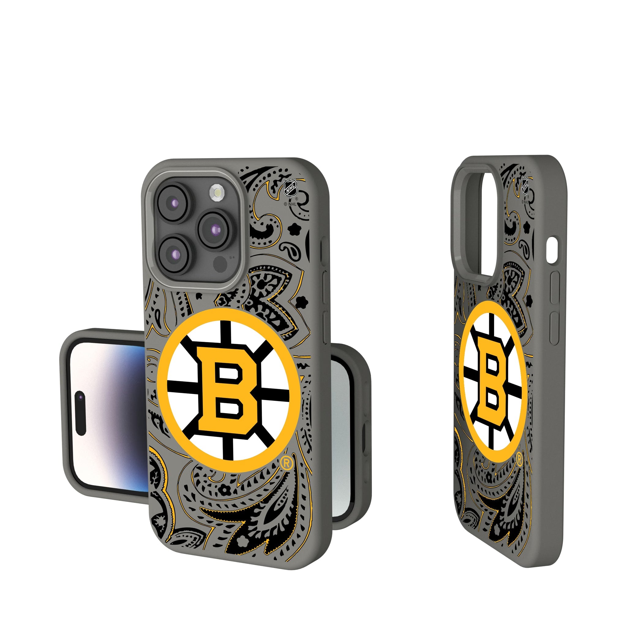 Boston Bruins Paisley Soft Touch Phone Case for Apple iPhone 12
