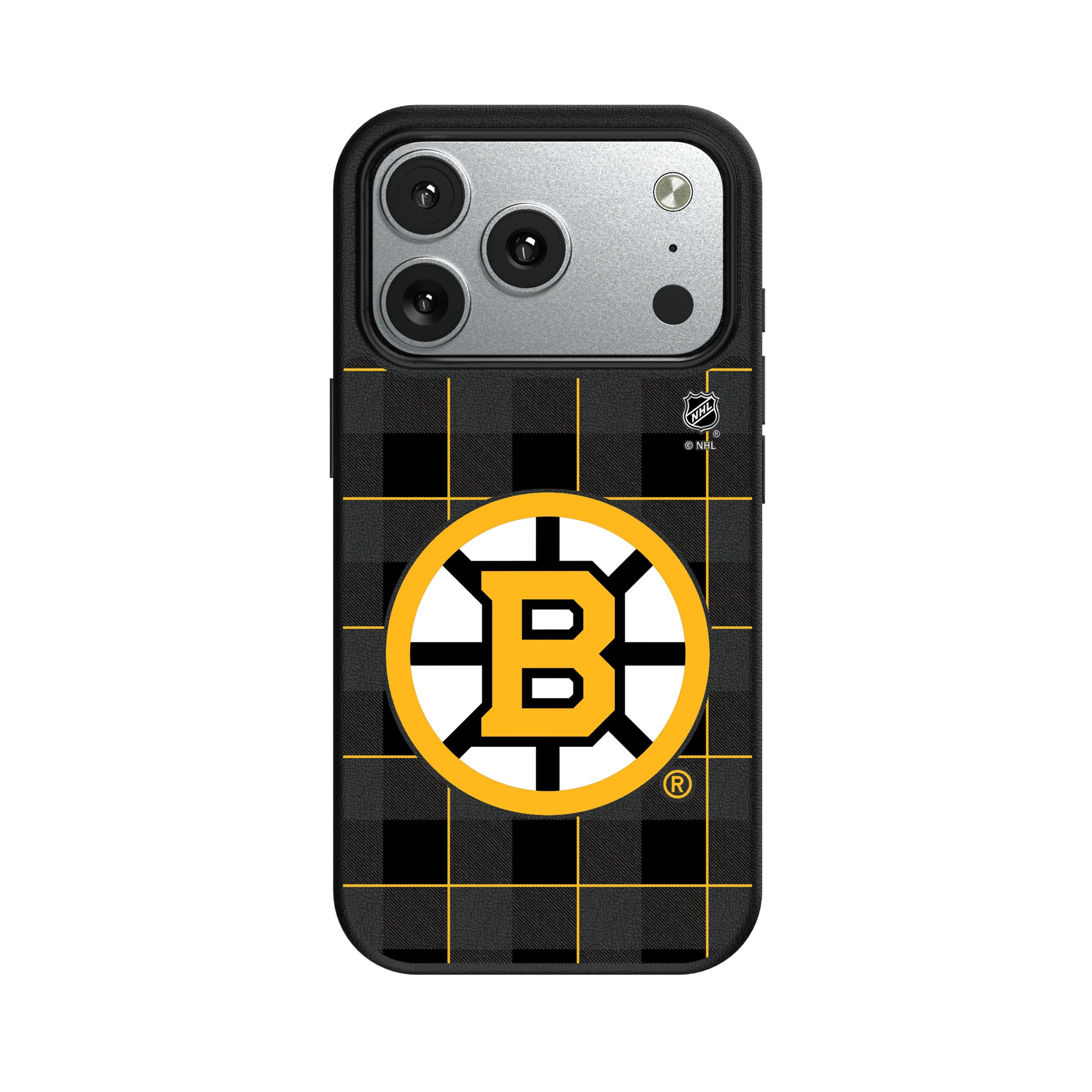Boston Bruins Plaid MagSafe Compatible Phone Case for Apple iPhone 9