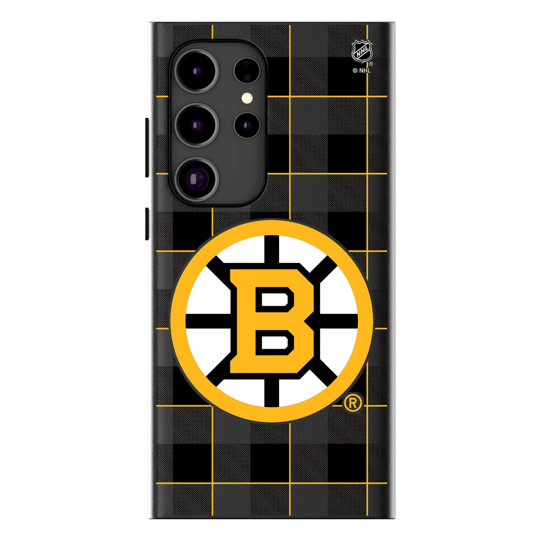 Boston Bruins Plaid MagSafe Compatible Phone Case for Samsung Galaxy 14