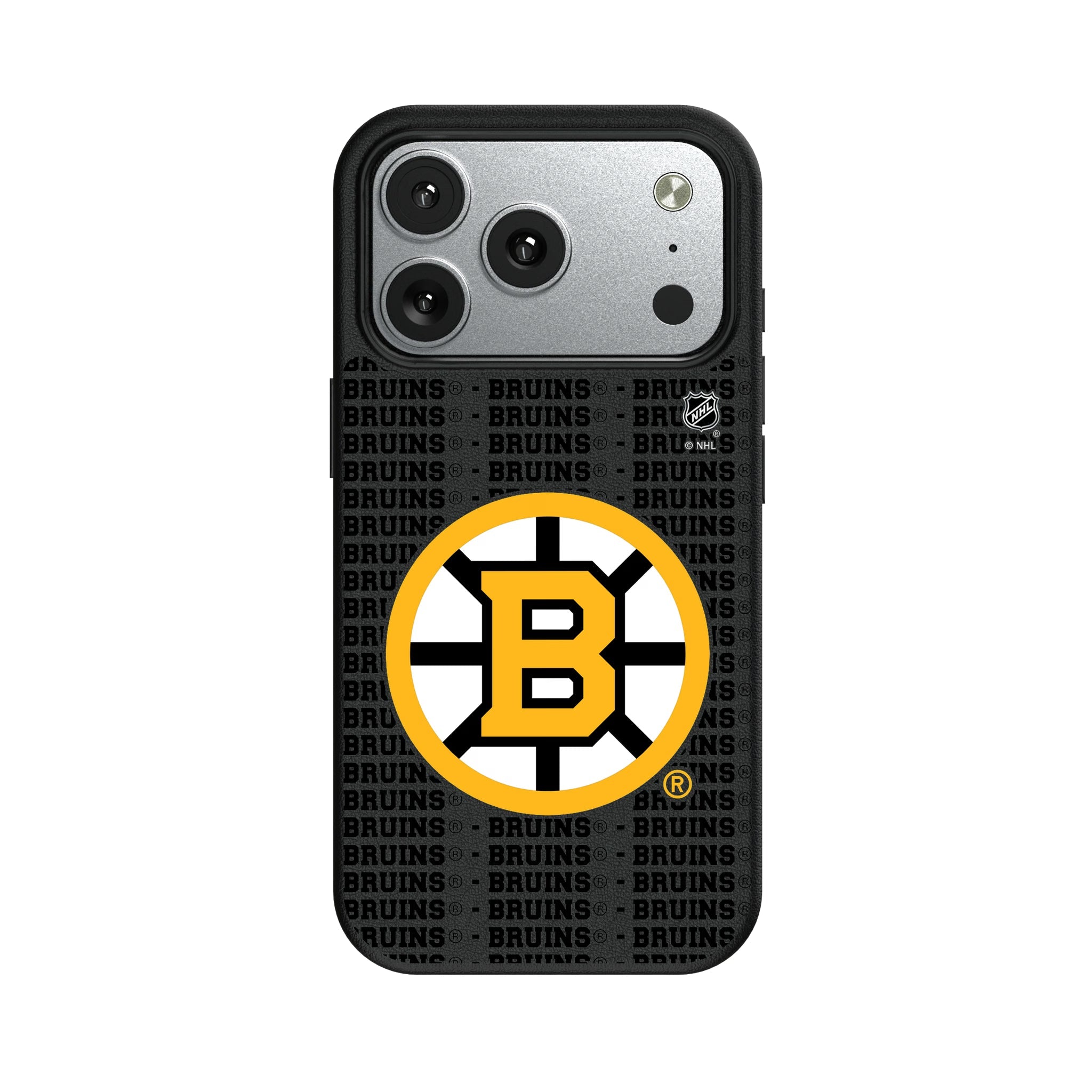 Boston Bruins Text Backdrop MagSafe Compatible Phone Case for Apple iPhone 9