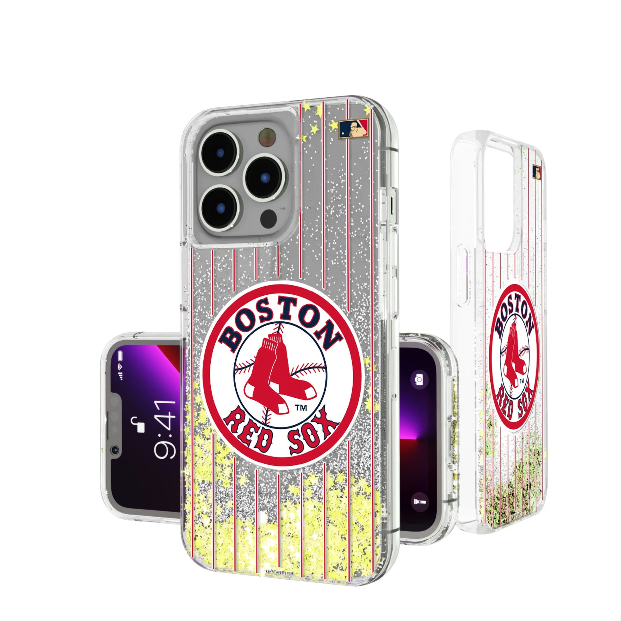 Boston Red Sox 1976-2008 - Cooperstown Collection Pinstripe Glitter Phone Case 9