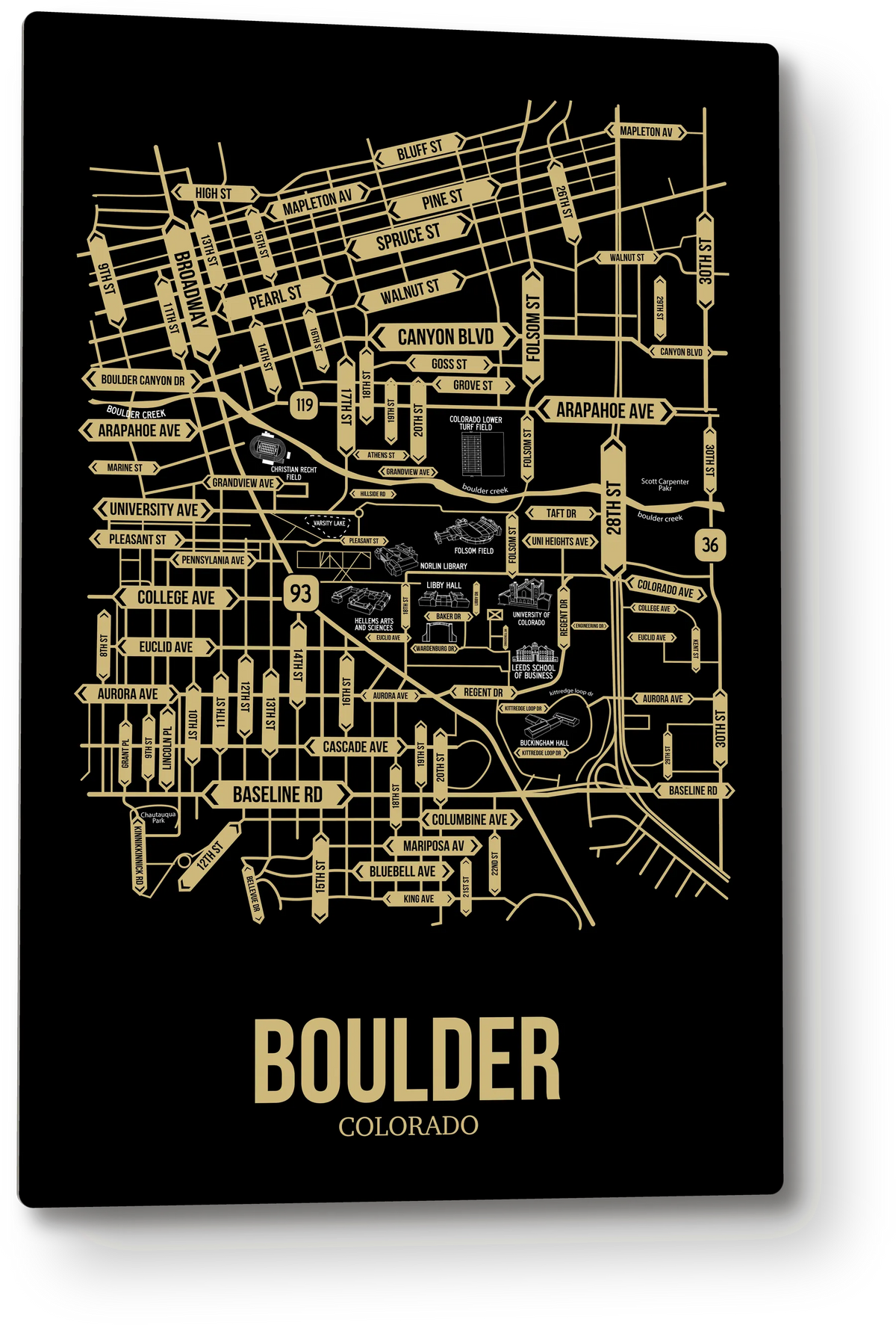 Boulder, Colorado street map 1
