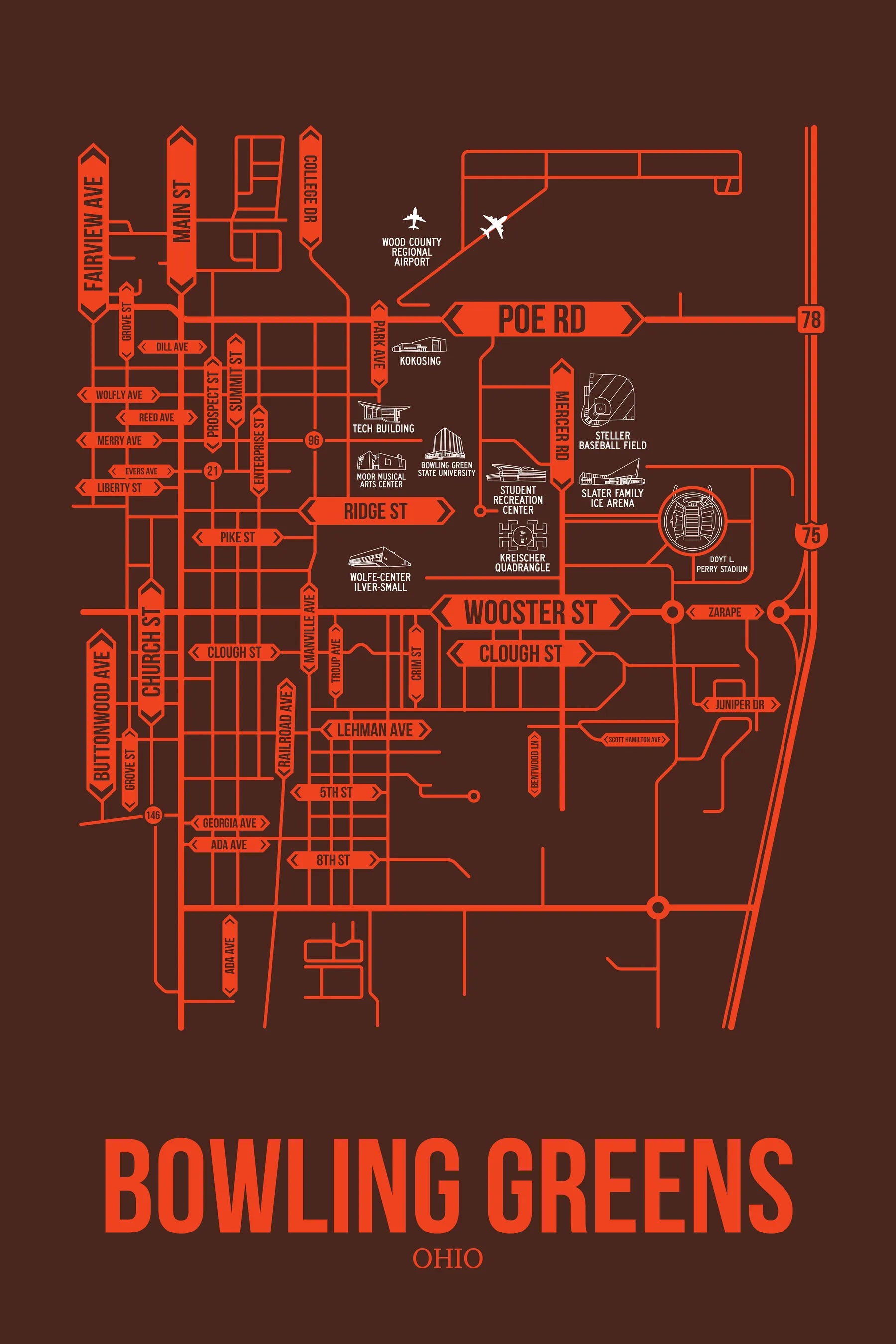 Bowling Green, Ohio street map 6